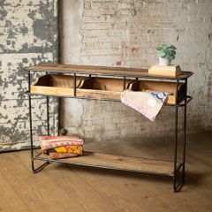 Recycled Wood Display Console Table