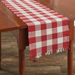 Red Checker Pattern Table Runner 54 Inch