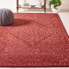 Red Diamond Floral Area Rug