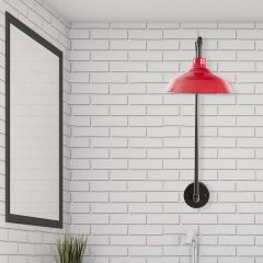 Red Metal Shade Wall Sconce