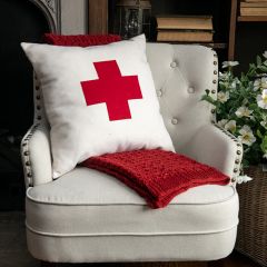 Red Swiss Cross Accent Pillow