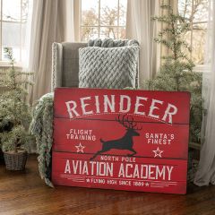 Reindeer Aviation Academy Wood Sign