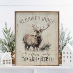 Reindeer Ridge Classic Whitewash Framed Sign