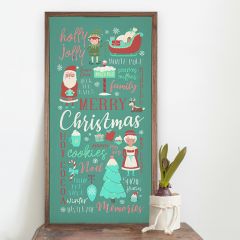 Retro Christmas Words Wall Art