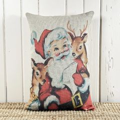 Retro Santa Holiday Accent Pillow