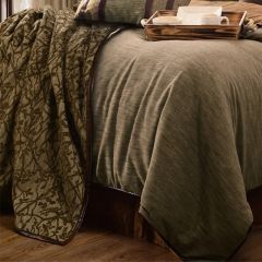 Reversible Branches Throw Blanket With Faux Leather Trim