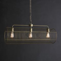Rolled Wire 3 Bulb Pendant Light