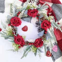 Romantic Red Rose Wreath