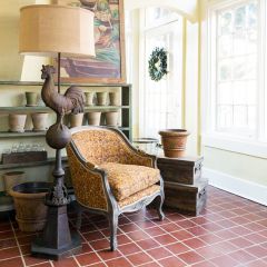 Rooster Finial Farmhouse Floor Lamp