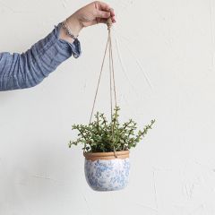Rope Hanging Floral Terracotta Planter