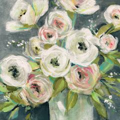 Rose Bouquet In Vase Canvas Wall Art