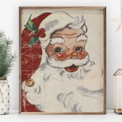 Rosy Cheeks Santa White Wall Art