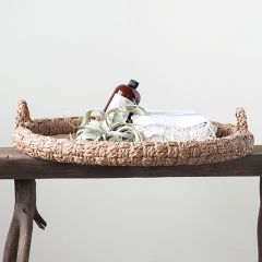Round Bangkuan Braided Tray With Handles