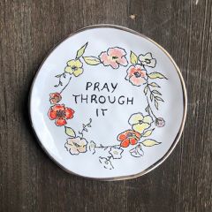 Round Inspirational Floral Trinket Dish