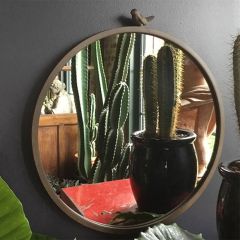 Round Iron Bird Accent Wall Mirror