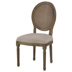 Round Mesh Back Upholstered Side Chair Gray Set of 2