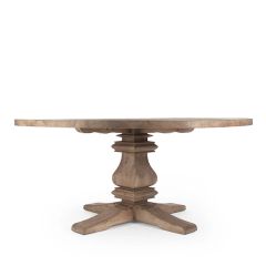 Round Rustic Grand Pedestal Dining Table | SHIPS FREE