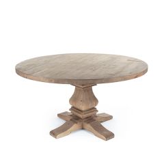 Round Rustic Pedestal Dining Table | SHIPS FREE