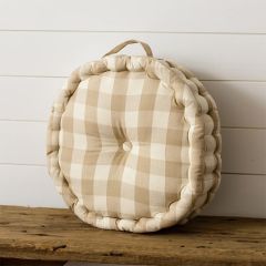 Round Tufted Buffalo Check Cushion