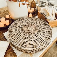 Round Woven Willow Placemat