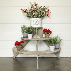 Rounded Tiered Wood Plant Stand