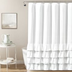 Ruffle Shower Curtain White