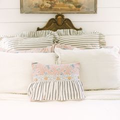 Ruffled Country Cottage Floral Accent Pillow