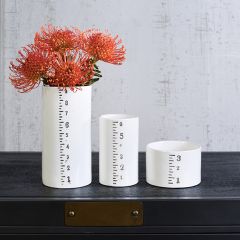 Ruled Ceramic Cylinder Vase
