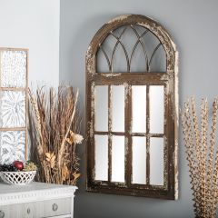 Rustic Arched Window Wall Mirror