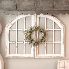 Rustic Arched Wood Window Frame Set of 2