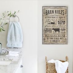 Rustic Barn Rules Wall Canvas