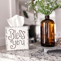 Rustic Bless You Tissue Box Cover