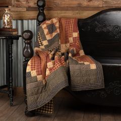 Rustic Block Plaid Quilted Throw