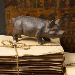 Rustic Cast Iron Pig Figurine