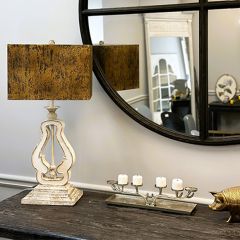 Rustic Charm Table Lamp With Metal Shade