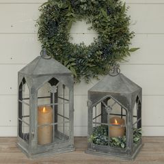 Rustic Chic Metal Candle Lantern 15 Inch