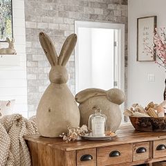 Rustic Chic Simple Bunny Sculpture Set of 2
