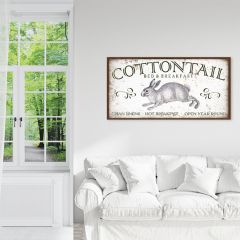 Rustic Cottontail Bed and Breakfast Canvas Sign