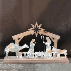 Rustic Cutout Tabletop Nativity