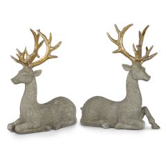 Rustic Elegance Textured Deer Figurines Set of 2