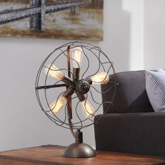 Rustic Fan Table Lamp