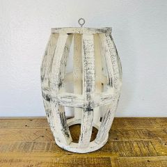 Rustic Farmhouse Barrel Wood Lantern