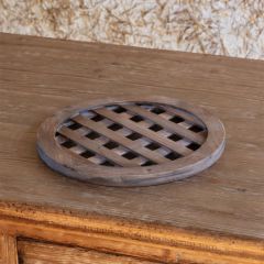 Rustic Farmhouse Round Wooden Lattice Charger Plate