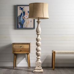 Rustic Floor Lamp With Burlap Shade