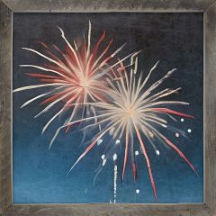 Rustic Framed Bursting Fireworks Wall Art