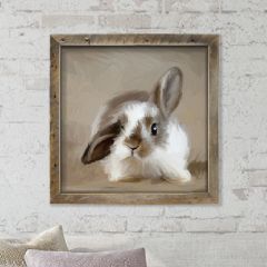Rustic Framed Floppy Ear Bunny Wall Art