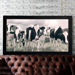 Rustic Framed Herd of Heifers Wall Art