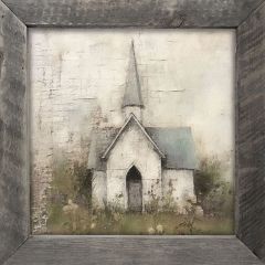 Rustic Framed Old Country Church Wall Art 1