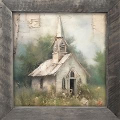Rustic Framed Old Country Church Wall Art 2