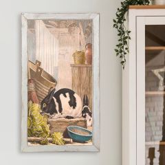 Rustic Framed Vintage Dutch Bunny Wall Art